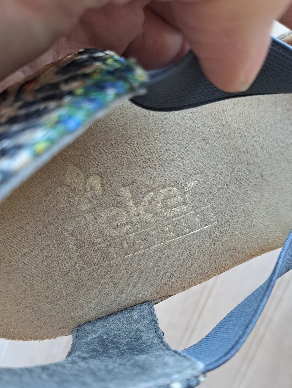 Rieker Antistress 624H6-91 Multi Print Elastic Wedge Comfort Sandals Embroidered